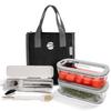 BOROHOUSE Glass 560ml X Safe To Perfect for Office and Includes Lunch Stainless Steel Dinnerware and Cleaning High-Borosilicate Heat-Resistant