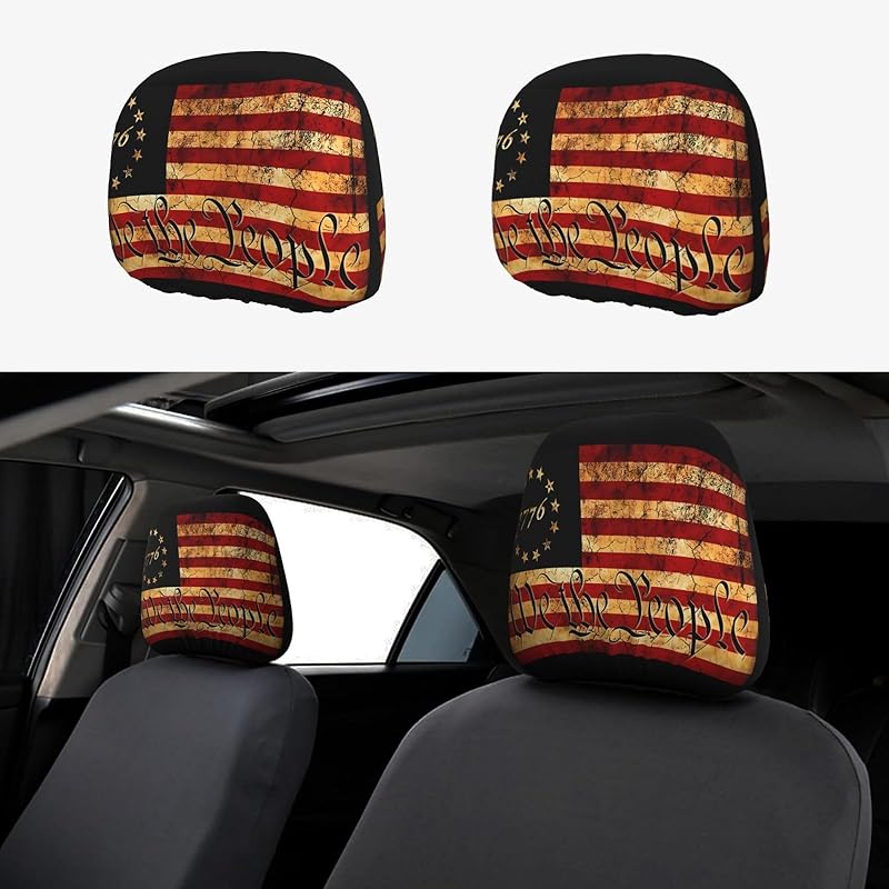 Cartoon Cute Eyes Car Headrest Covers 2 Pack Car Seat Head Rest Cover Auto Elastic Seat Coverings Vehicle Interior Accessories Protector Universal