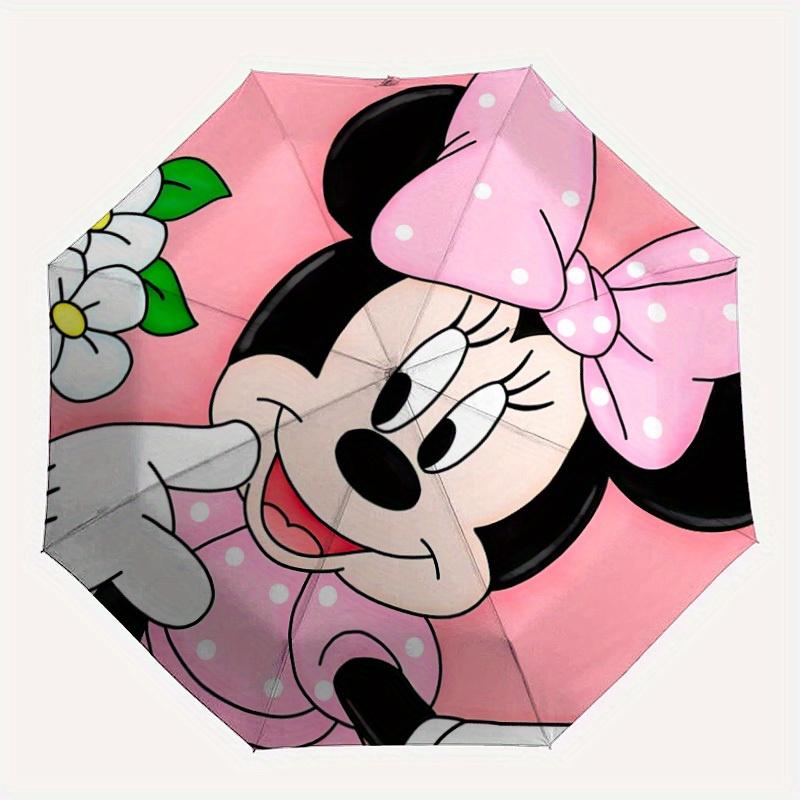 1pc Minnie Mouse Folding Umbrella,Compact Travel Umbrella with 8-Rib Design,Thickened And Reinforced Umbrella Frame yy250728007