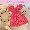 Girl Summer Dress With Floral Pattern And Ruffle Sleeves For Toddler Girls