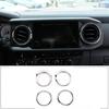 Central Dashboard Air Outlet Chrome ABS Ring Cover Trim For Toyota Tacoma 16-23