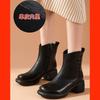 European and American thick heel velvet warm soft sole comfortable Martin boots women's winter new middle-aged mother short boots