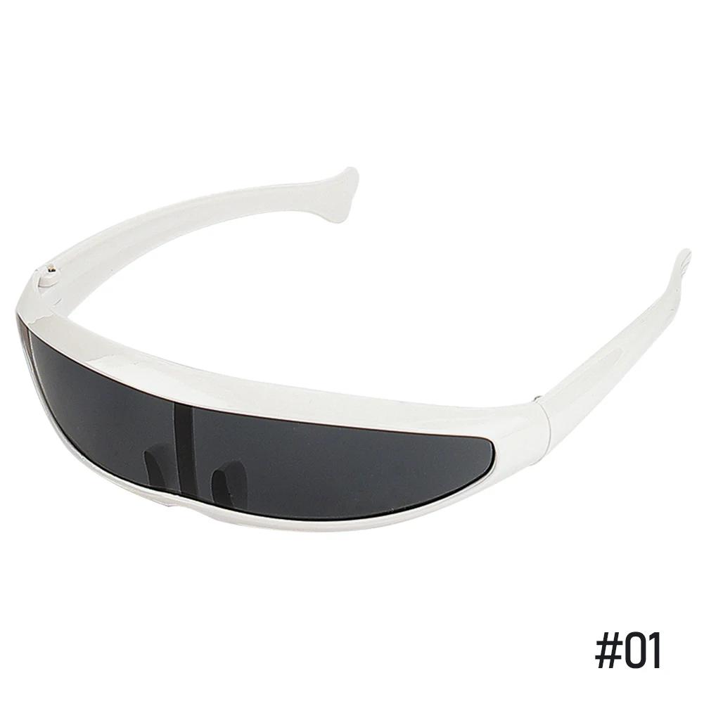New Futuristic Narrow Cyclops Sunglasses Laser Eyeglasses Uv400 Personality Mirrored Lens Costume Eyewear Men