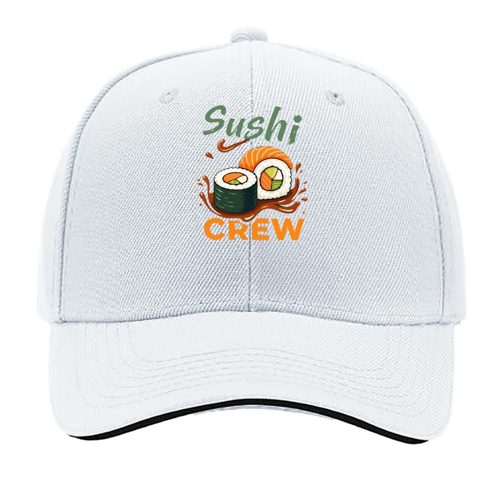 Sushi Crew Salmon Roll Soy Sauce Graphic Sandwich Baseball Cap Sun Cap Outdoor Workouts Hat