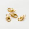 5pcs/lot 14K 18K Gold Color Plated Love Heart Lobster Clasps Necklace Chain End Connectors For DIY Jewelry Making Findings