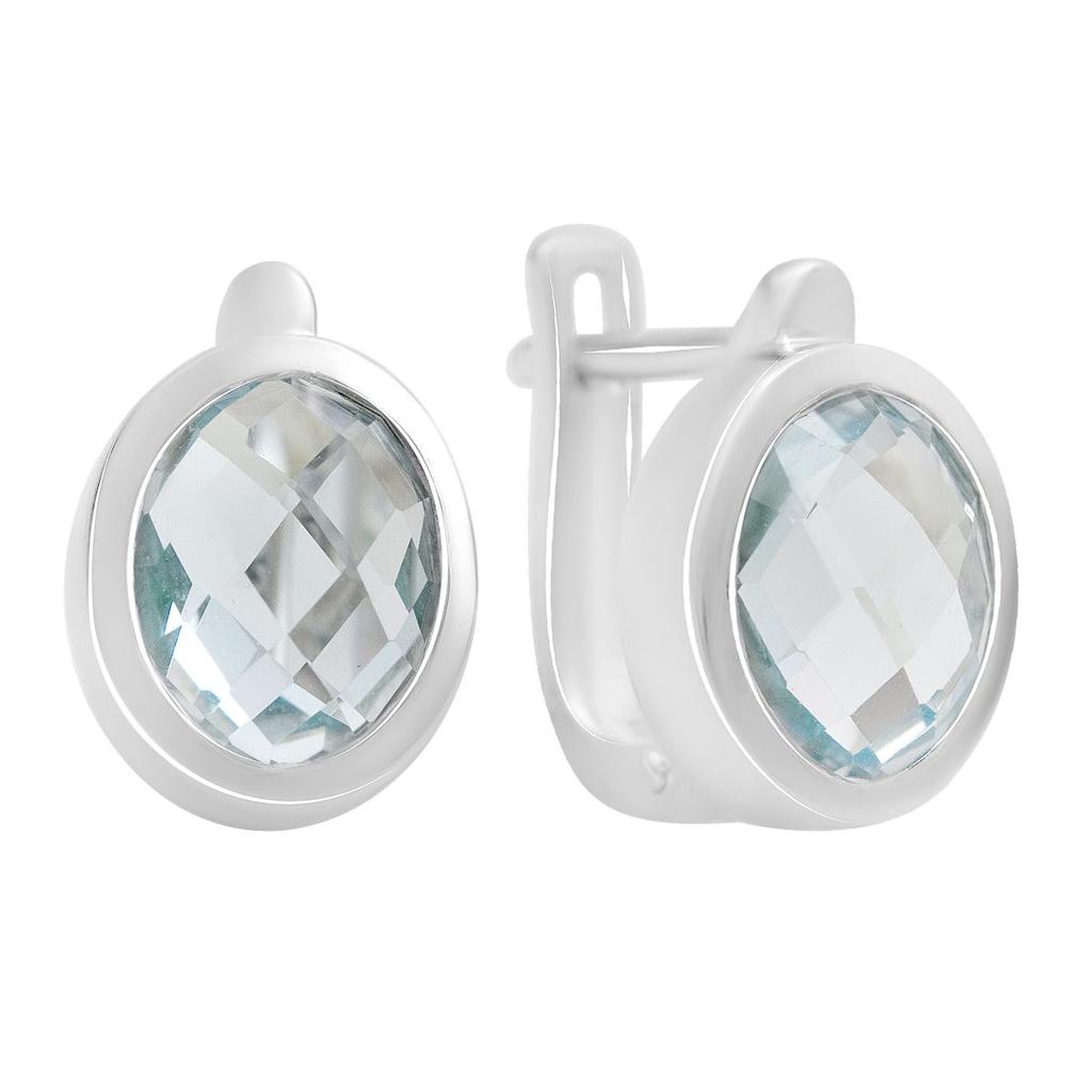 Серебряные серьги с натуральным топазом 6.053ct (2206941)