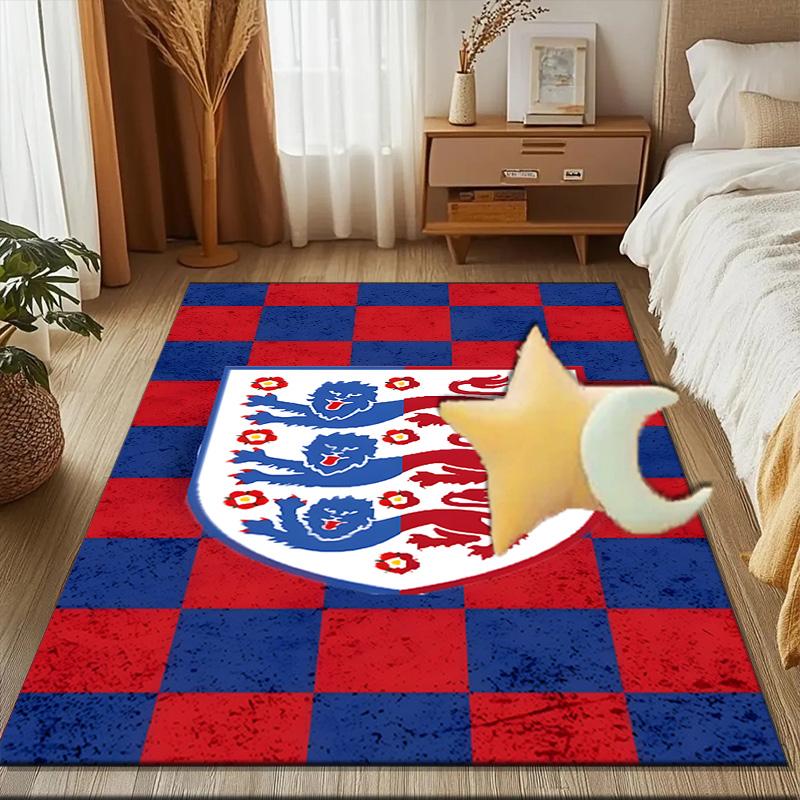 EnglCoat Of Arms Rug for Living Room, Game Rooms, Office, Bedroom, Office Floor Mat Playful Design, fan gifts Christmas decor