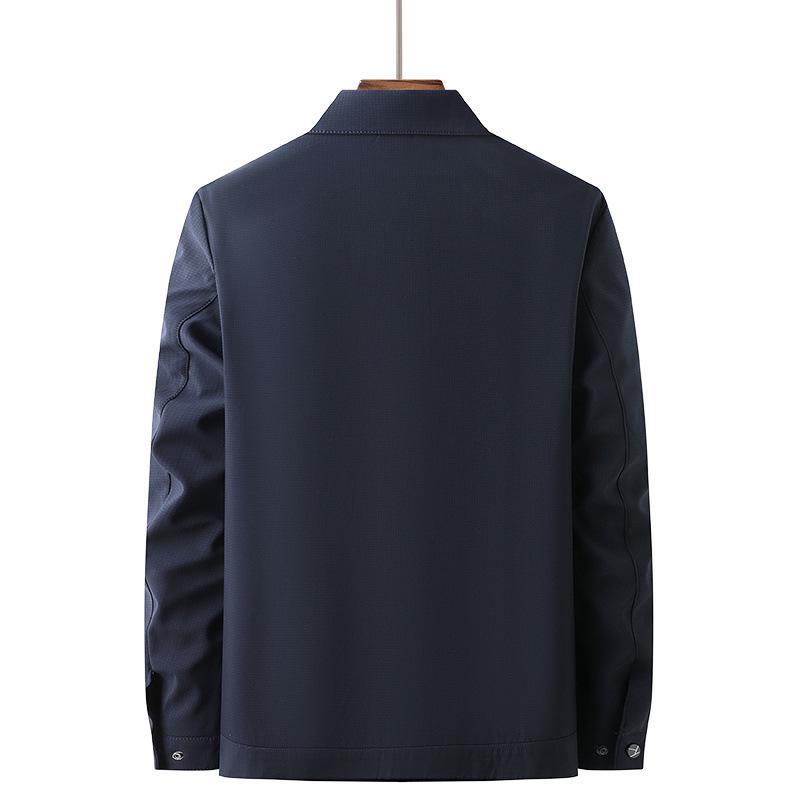 2024 Men's Spring Jacket - Lapel Style for Middle-Aged and Elderly