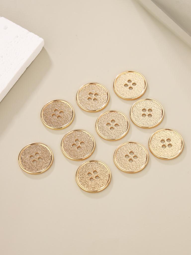 10Pcs/Set Classic Round Flatback Buttons Jewelry Diy Hand Sewing 4 Holes Metal Buttons Apparel Accessories All Match