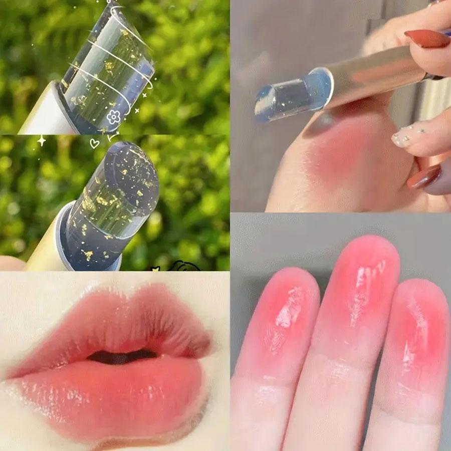 Star brillant changement de température rouge à lèvres hydratant gelée de cristal rouge à lèvres imperméable Durable Nutrition rouge à lèvres 24K tempera