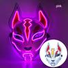 LED Luminous Fox Mask - Anime-Inspired Cat Face, Cold Light Flash for Halloween