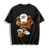 Coole T-Shirts mit Bärenprint für Herren und Damen, lässig, lockere Passform, atmungsaktiv, Rundhalsausschnitt, reines Baumwoll-T-Shirt