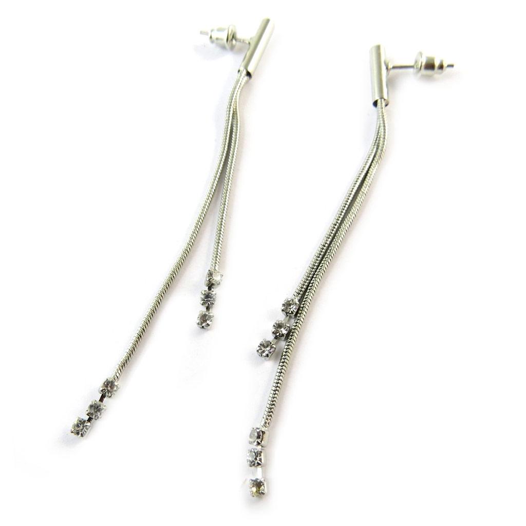 Les Trésors De Lily [N9944] - Boucles créateur 'Sissi' blanc argenté
