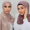 Jersey Scarf Stretchy Hijab Plain Head Scarves  Women Cotton Headwrap Shawl