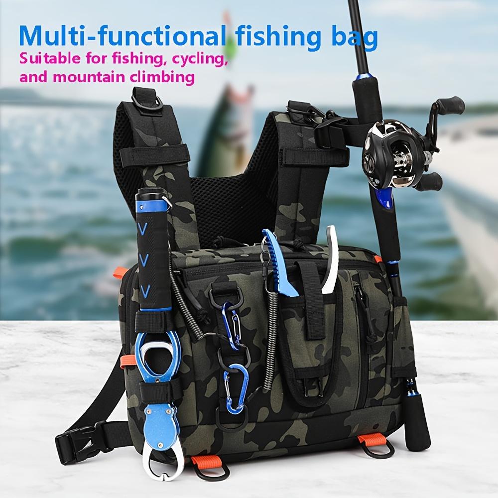 Multifunctional Outdoor Storage Bag with Multiple Pockets Portable Adjustable Chest Bag Fishing Gear Organizer Travel Essentials