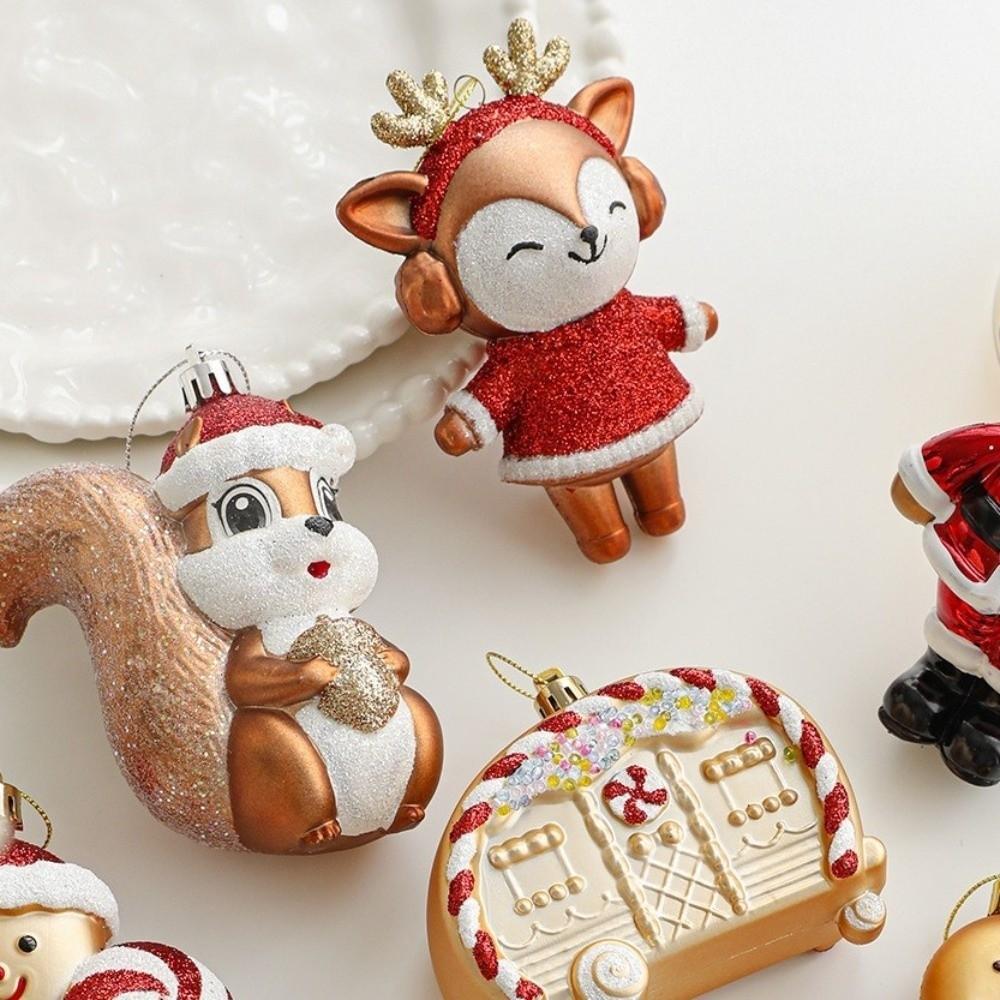 Gold Little Bear Squirrel Ornament Shimmering Festive Plastic Ornament  Home Decor