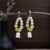 Handmade Glass Pearl Lily Flower Earrings - Elegant, Fresh, and Stylish for Women