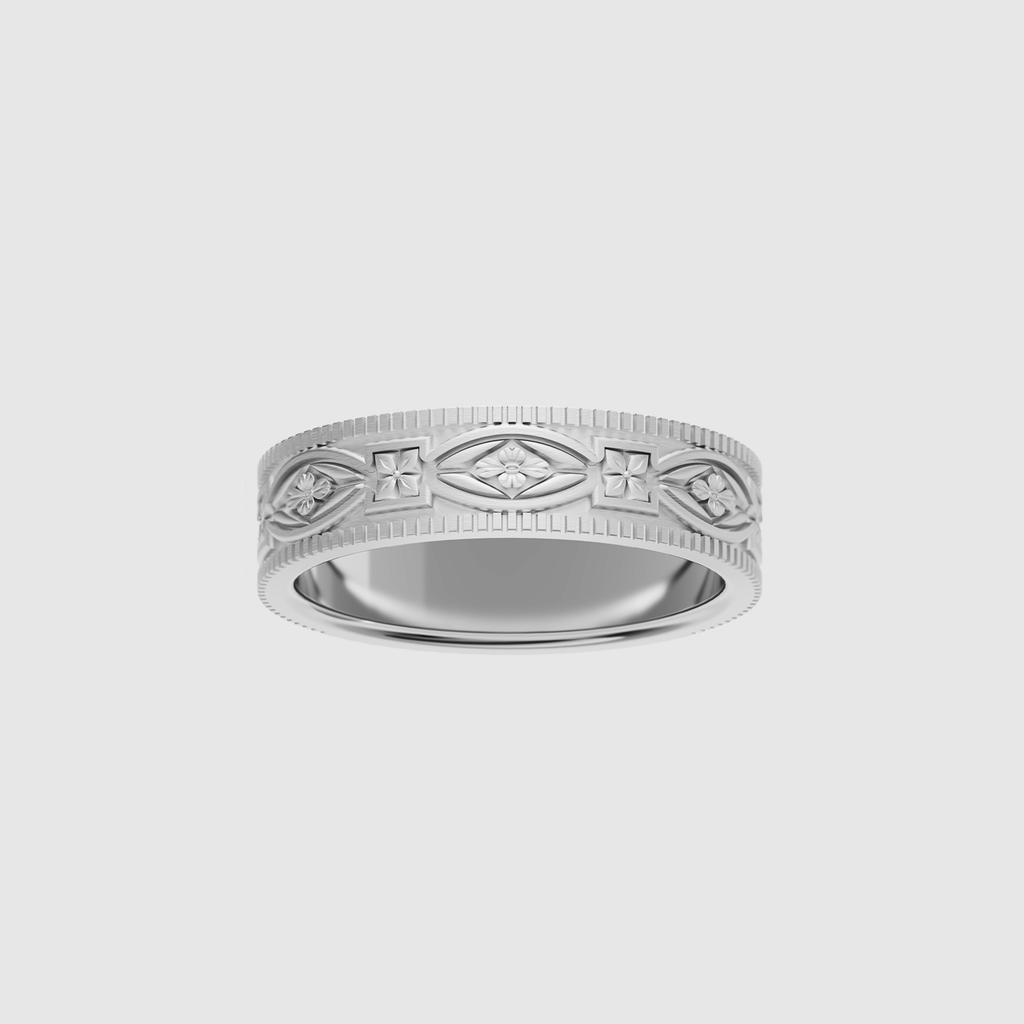 Musee.Art Vintage Flower Couple Rings (Men'S)
