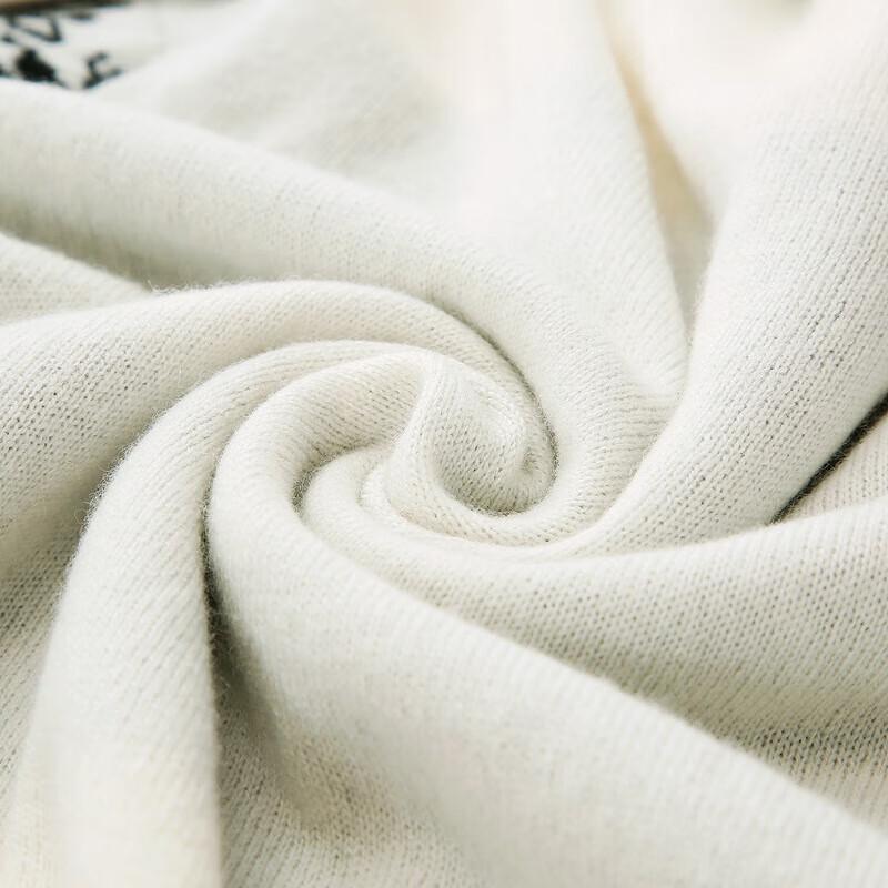 Zhaojun Dámský žakárový svetr z čistého kašmíru s kulatým výstřihem