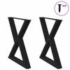 VidaXL Dining Table Legs 2 Pcs Black 70 X (72-73,3) Cm Steel 4012724