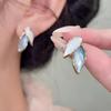 Leaf Stud Earrings Light Luxury High-End Temperament Atmospheric Earrings Earrings Unique Beautiful Earrings Cold Feeling