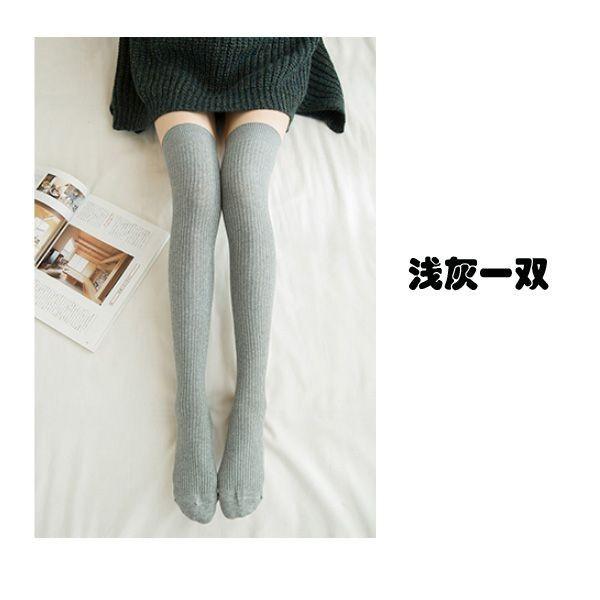 Knee Socks Spring And Autumn Women'S Socks High Socks Children Japanese College Wind Vertical Stripes Khmer Thin Legs Warm