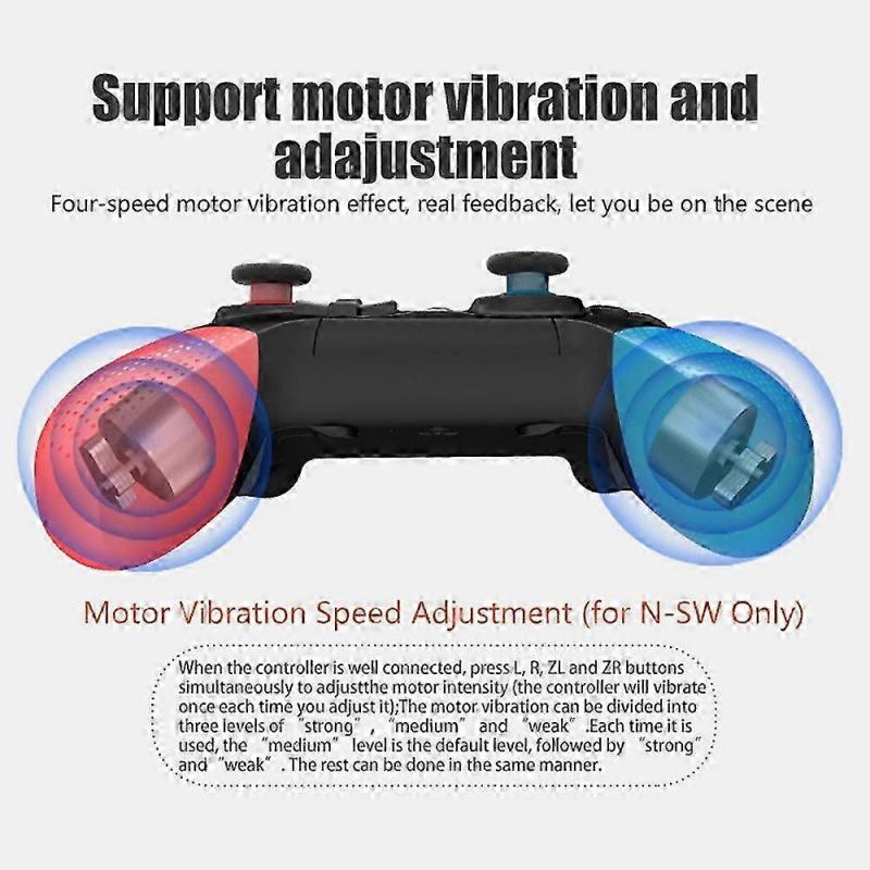 Wireless Gamepad with Vibration Design for Nintendo Switch - Blue and White Controller