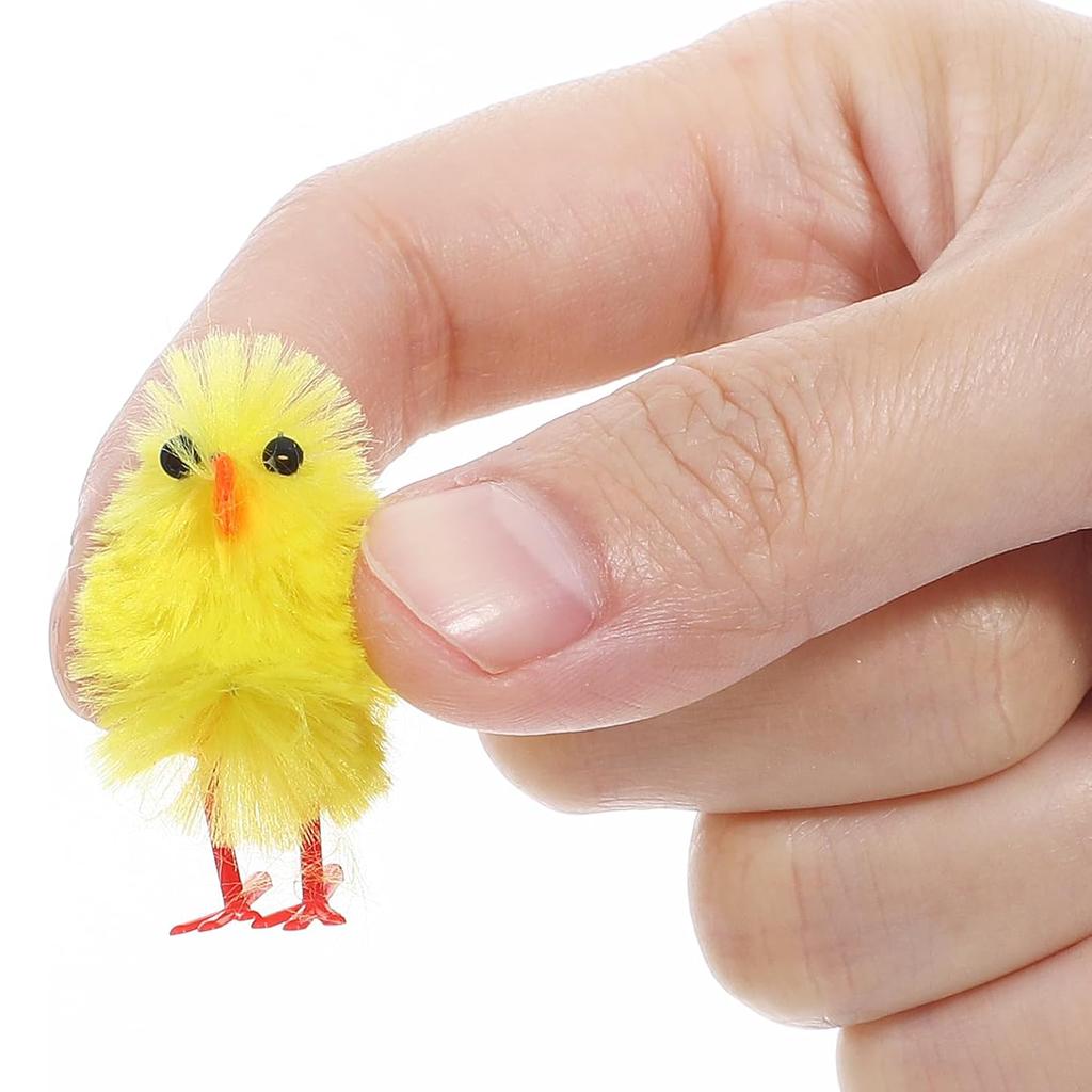 72-216 stk Gul Bomullsdott Kylling Påske Plysj Kylling for Høytidsdekorasjoner Festdekor Søte Påskepynt for Barn