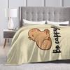 Cute Capybara Be Cappy Throw Blanket Ultra Soft Cozy Fleece Blankets Flannel Portable Lightweight Blanket for Bed Sofa Couch