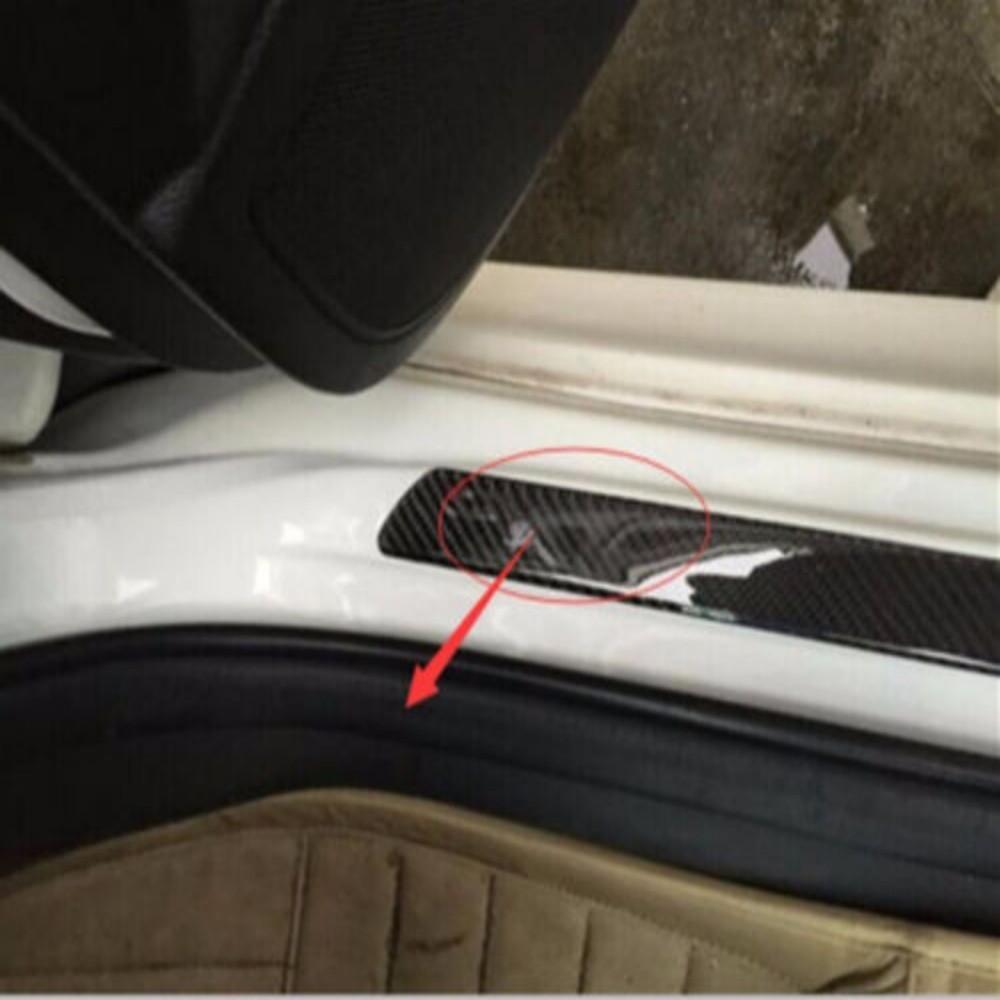 2pcs Universal Door Sill Cover Car Scuff Plate Panel Step Protector Guard Real Carbon Fiber 60 Cm