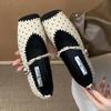Fashion Fashion Polka Dot Design Low Heel Pumps Women High Quality Faux Suede Pearl Buckle Decoration Mary Jane Shoe Cozy Non Slip Flats