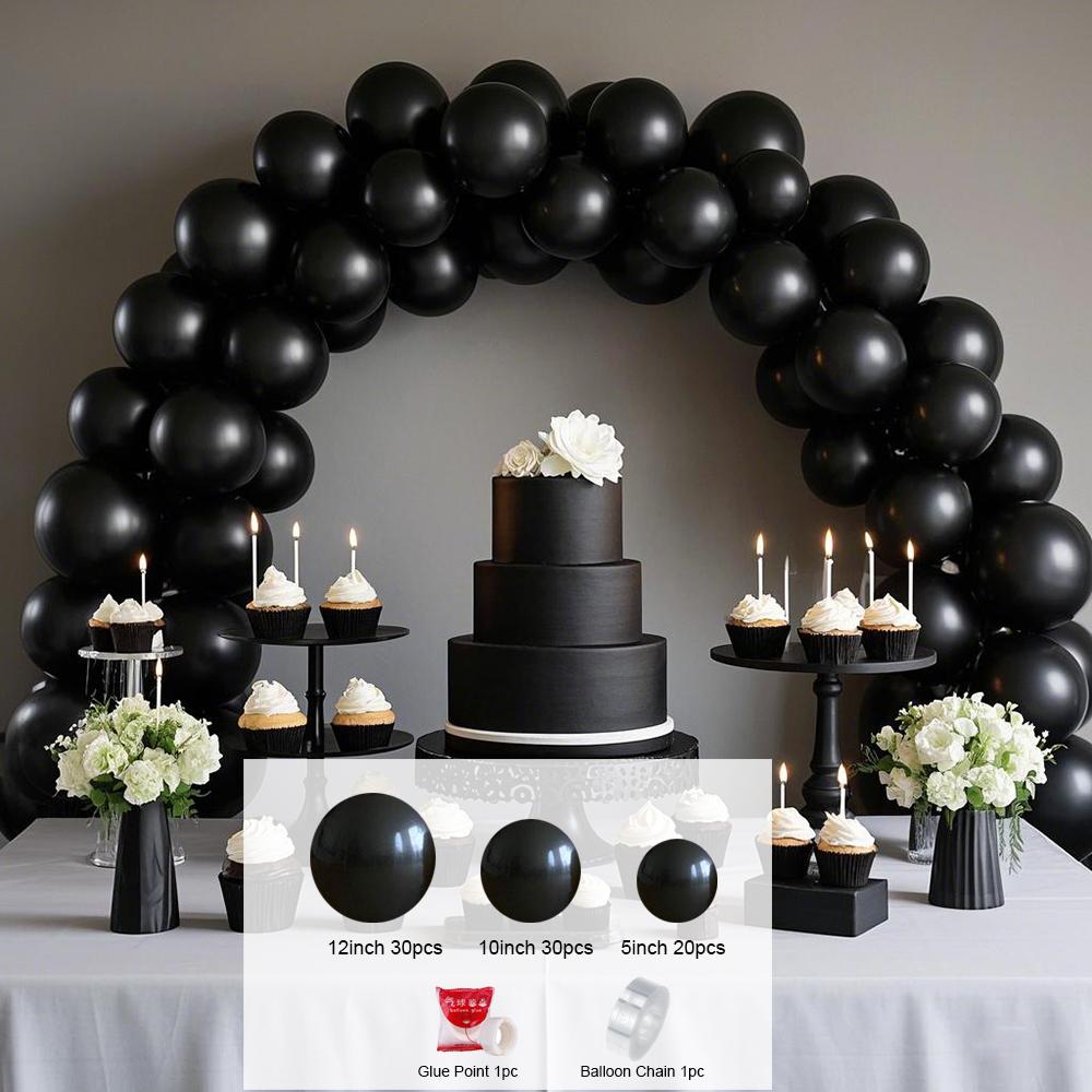 

Black Gold Garland Arch Set Latex Balloon for Adult Birthday Wedding Gender Reveal Bachelorette Party Family Reunion Celebration 1set