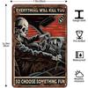 1pc Tin Sign Skeleton Auto Racing Funny Novelty Metal Sign Retro Wall Decor For Home Gate Garden Bars Restaurants Cafes Office