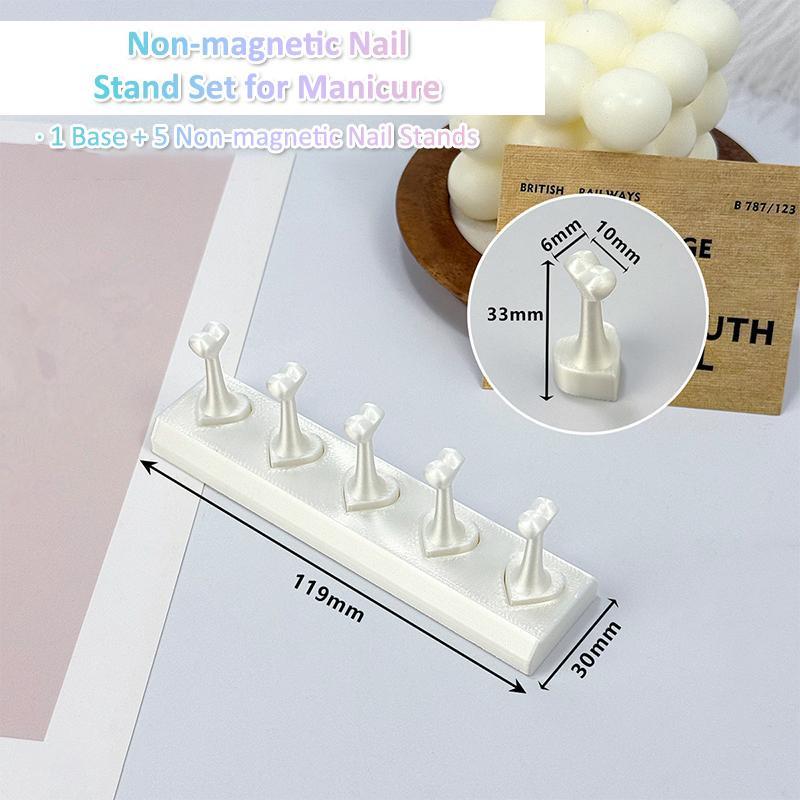 

1 Set Nail Holder Non-Magnetic False Nail Tip Practice Stand Press On Nail For Nail Training Plastic Base Holder Nail Display белый