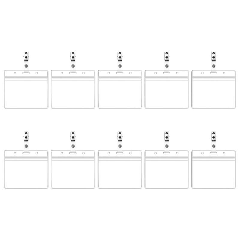 

Waterproof ID Badge Holder Card Protector Case Name Card Holder School Office Supplies for Students