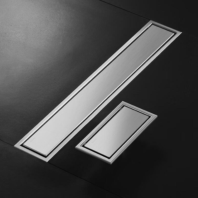 MDNG Brushed Stainless Steel Invisible Strip Floor Drain