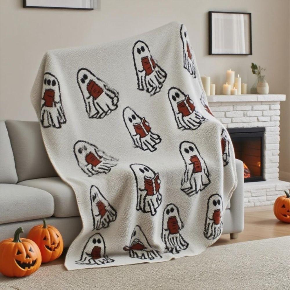 Soft Throw Blanket Cozy Knitted Throw Blanket High Quality Ghost Reading Blanket