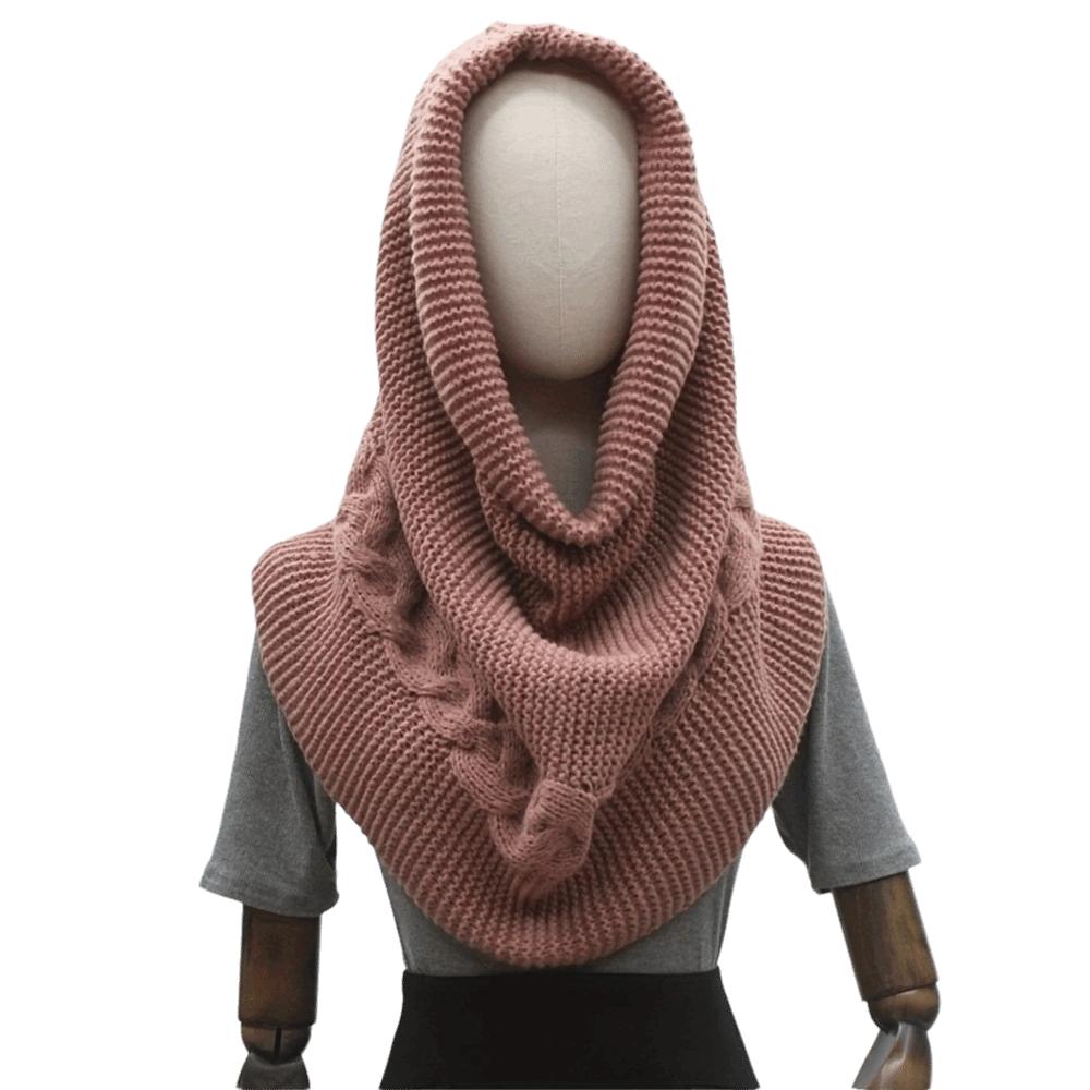 2-in-1 Neck Warmer Knit Neck Cover Chic Turtleneck Loop Scarf Commute