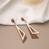 Silver needle Korean version geometric femininity simple earrings, atmospheric color fashion triangle earrings, fresh long ears