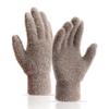 1 Pair Unisex Winter Gloves Thick Plush Five Fingers Non-slip Touch Screen Solid Color Stretchy Heat Retention Cycling Outdoor Activity Gloves
