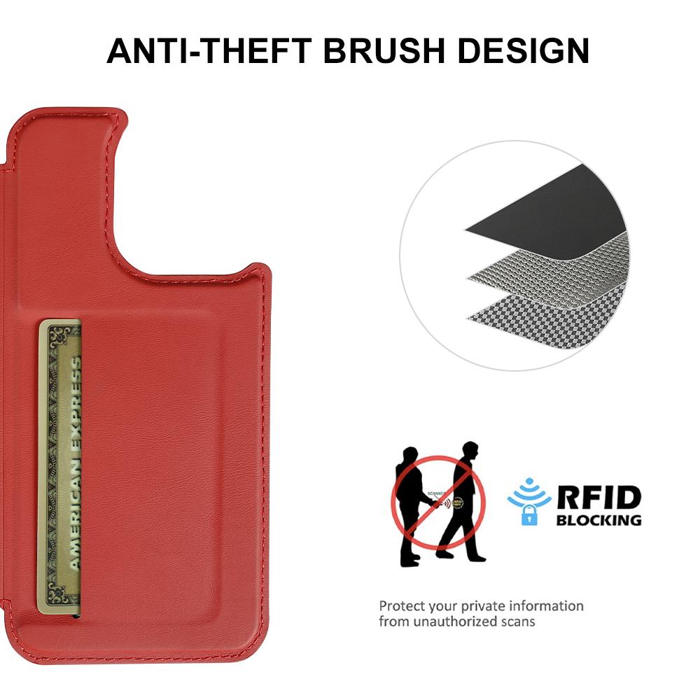 For iPhone 15 Pro Magnetic Case RCS Eco Friendly Flip Phone Cover with Kickstand RFID Blocking