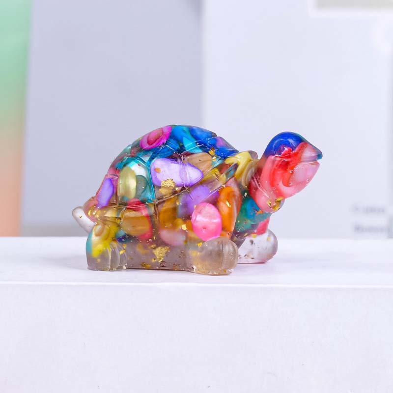 Turtle Natural Crushed Stone Decorative Ornament Crystal Raw Stone Animal Resin Drip Glue Craft Creative Jewelry Accessories