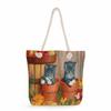 Flower Cat Print Thick Rope Single-shoulder Beach Bag 7269 CLE