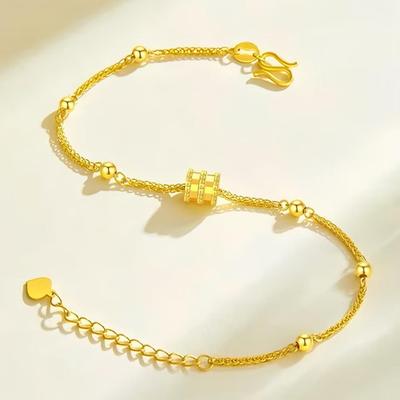 Shajin Schmuck Doppelreihiges Funkelndes Taillenarmband - Damen Elegant Leichter Luxus mit Glücksbringer-Akzenten