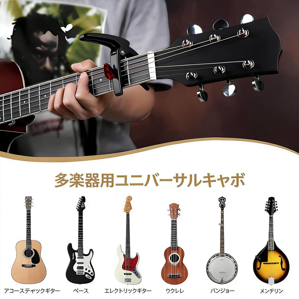 Rivulicrypta Zinc for Acoustic and Electric Includes Pick Clip 5 Talia Capo Acoustic Guitar String Instrument Electric Guitar Pick Storage Case