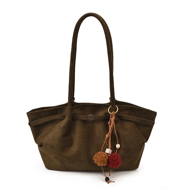 High-End Retro Suede Large Capacity Tote – Autumn/Winter Shoulder Bag