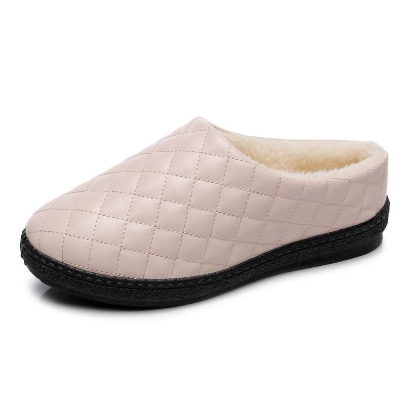 Slippers Woman Winter Warm Slient Fluffy Slippers Women Fur Plush Women s Slippers Flat Female Footwear Living Room Shoes 36