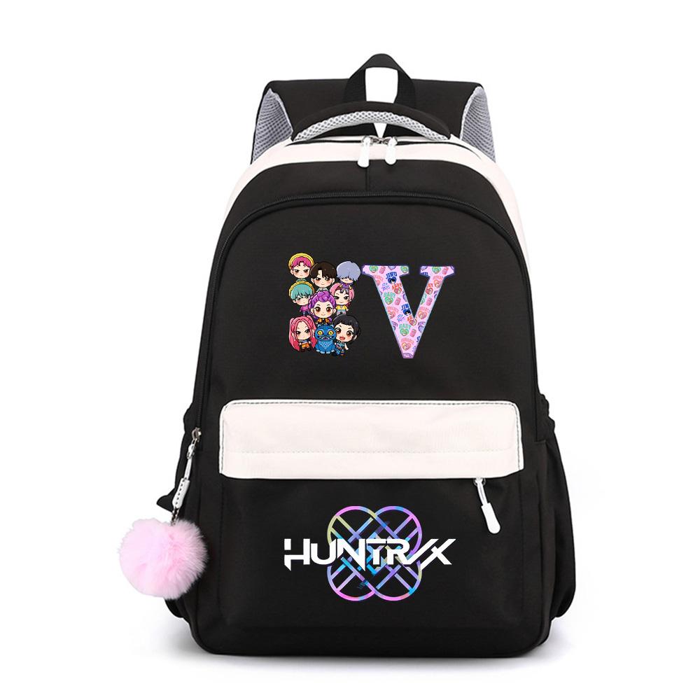 26 English Letter K-Pop Printed Large Capacity Waterproof Backpack for Teenger Student Girl Boy Schoolbag Bookbag Kid Gift Women Travel Bag Mochila