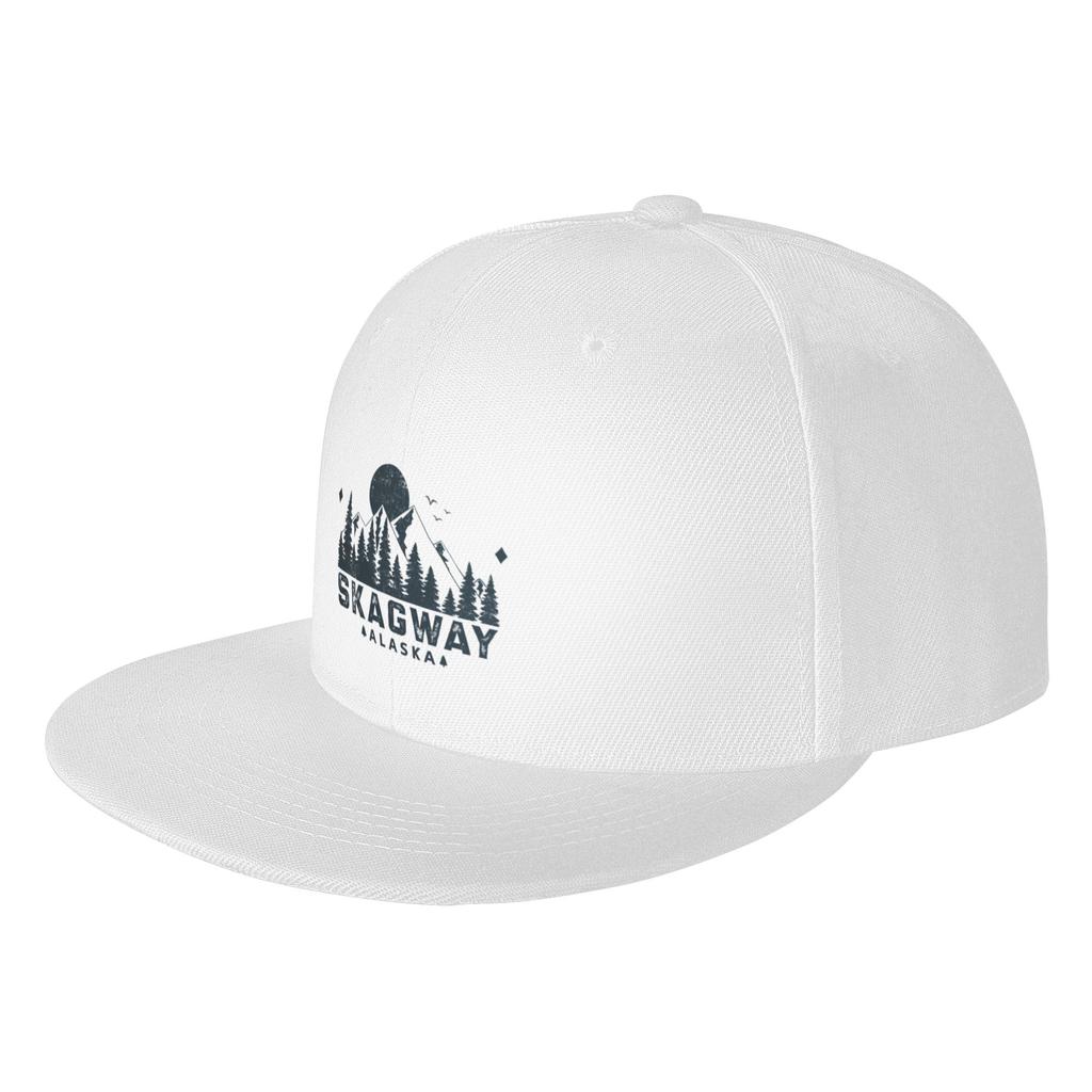 Fashion Skagway Alaska Mountain View Flat Brim Sun Hat Korean Casual Sun Caps