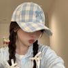RICYGVM Embroidery Bow Baseball Hat Women Outdoor Sun Protection Visors Fashion Plaid Duckbill Cap Korean Girls Duck Tongue Caps